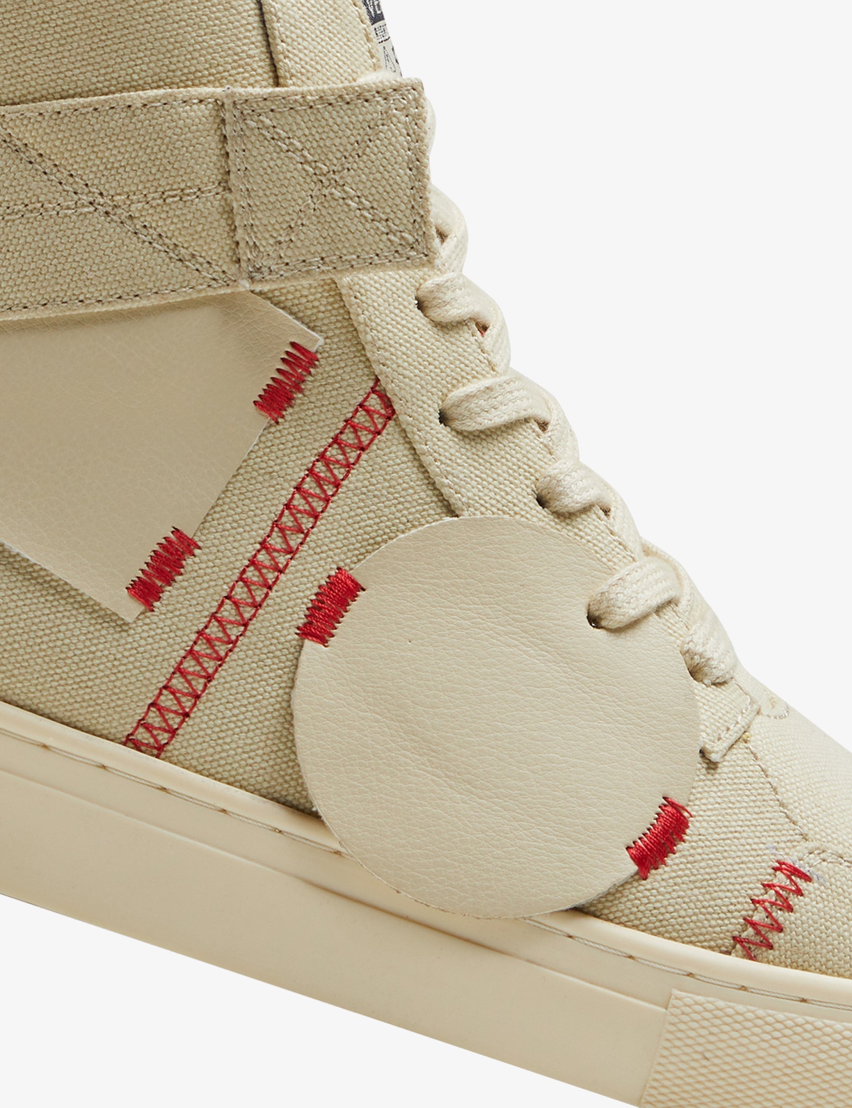 313 beige applique canvas high-top sneaker - 7-10.in