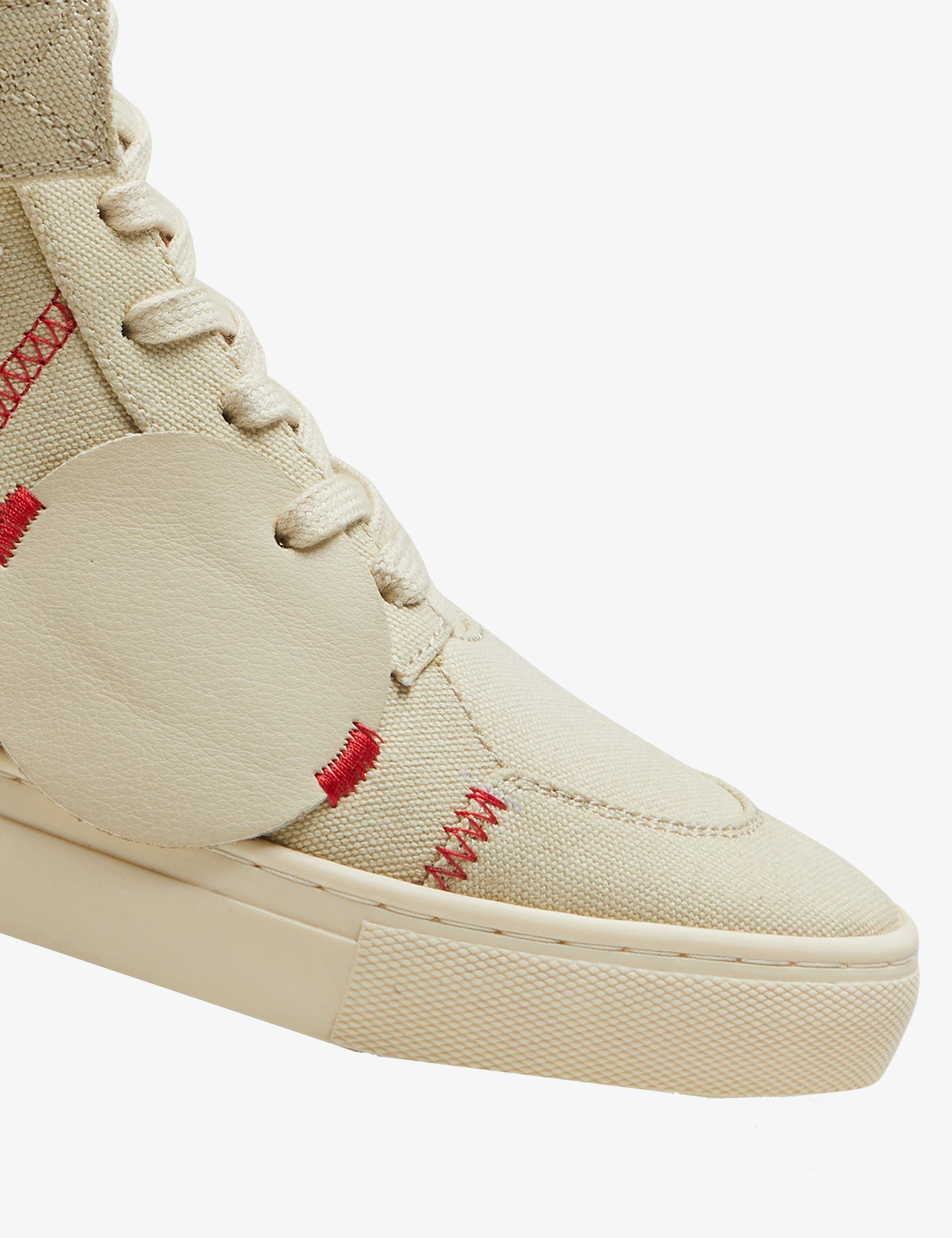 313 beige applique canvas high-top sneaker - 7-10.in