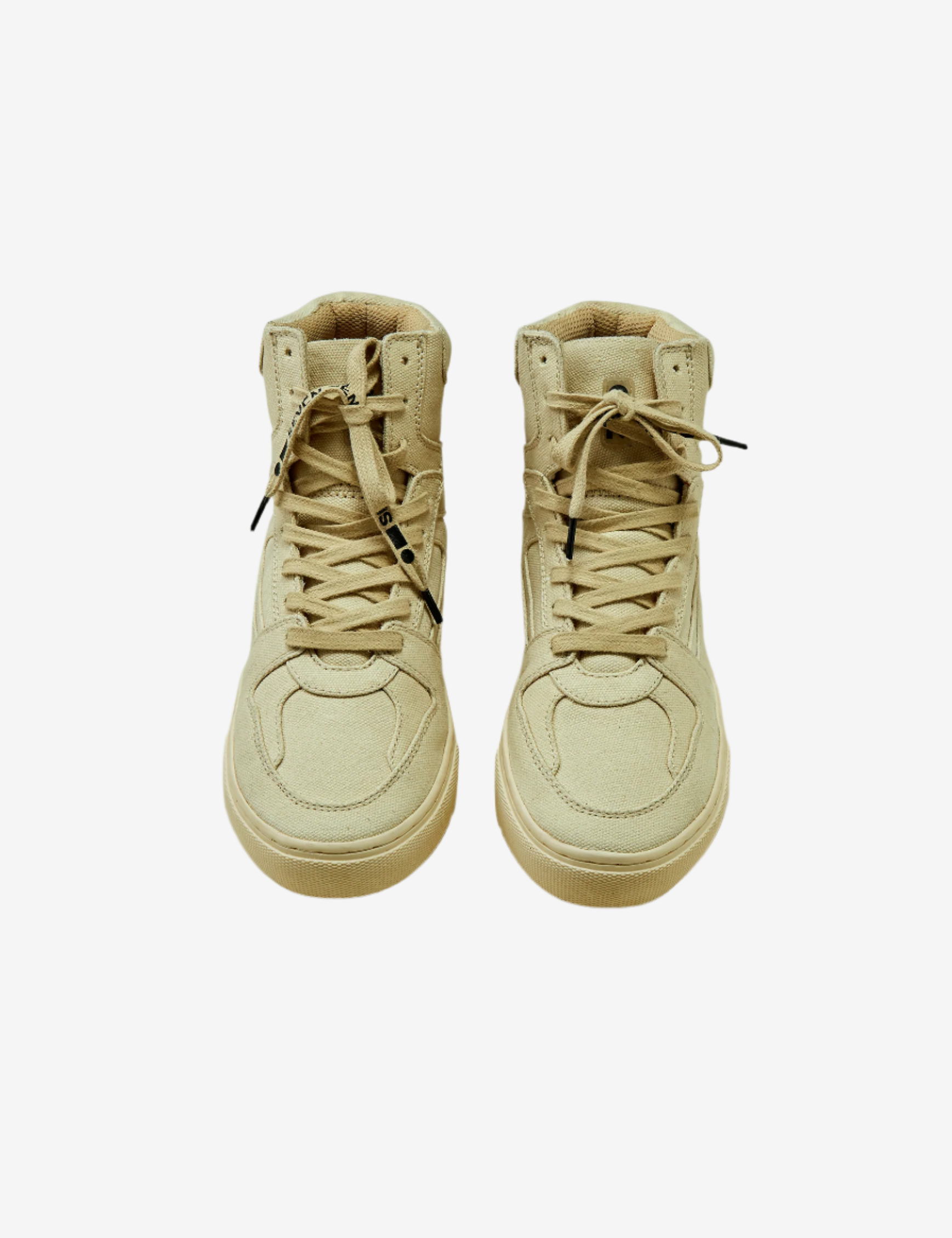 304 Bamboo beige doodle print canvas high-top sneaker - 7-10.in