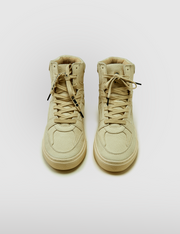 304 beige doodle print canvas high-top sneaker