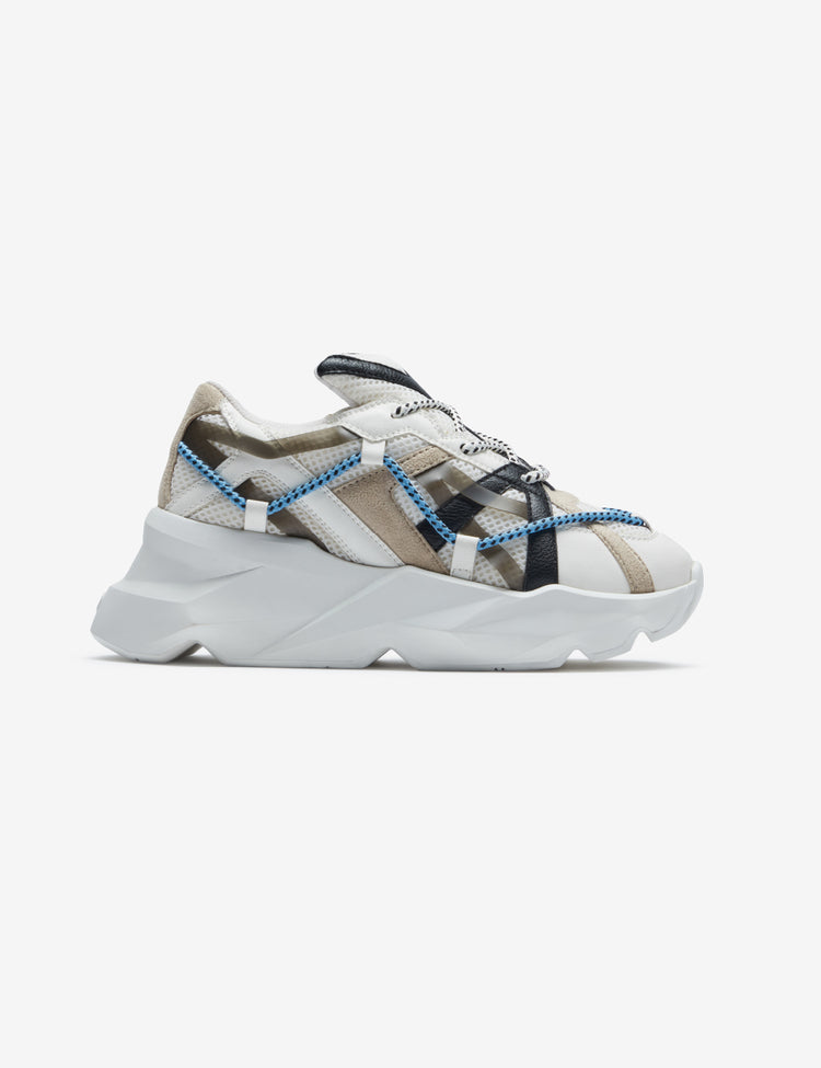 733 white over-panelled chunky sneaker