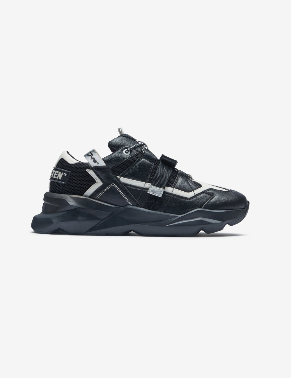 727 black white buckle chunky sneaker - 7-10.in