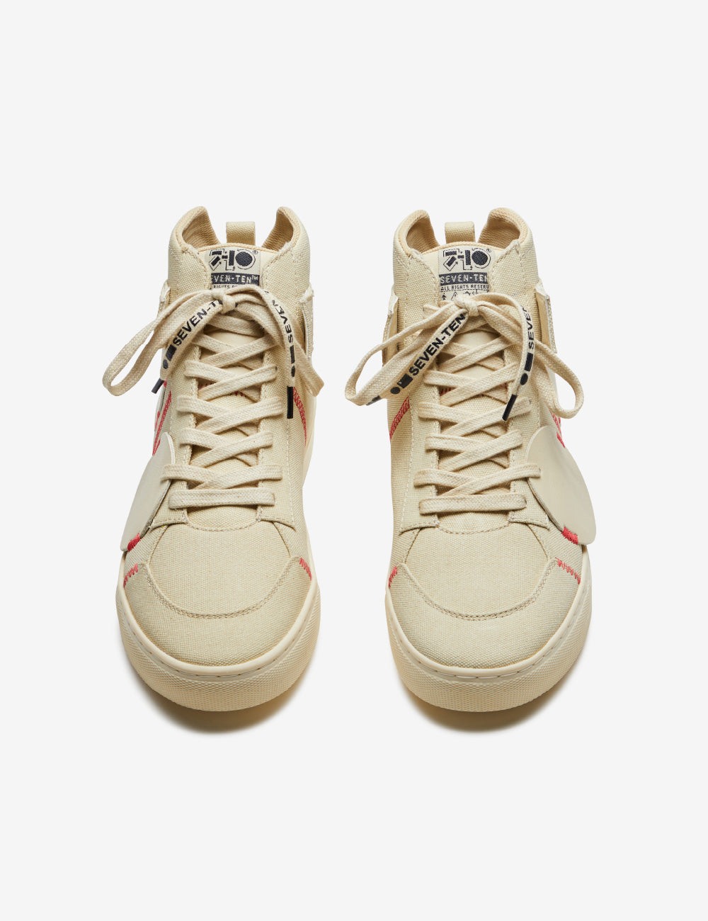 313 beige applique canvas high-top sneaker