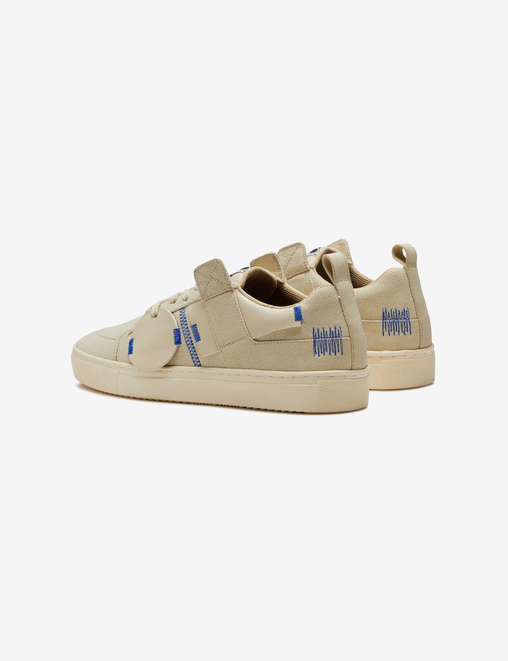 314 beige applique canvas low-top sneaker