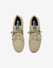 314 beige applique canvas low-top sneaker