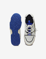 704 white blue applique low-top sneaker