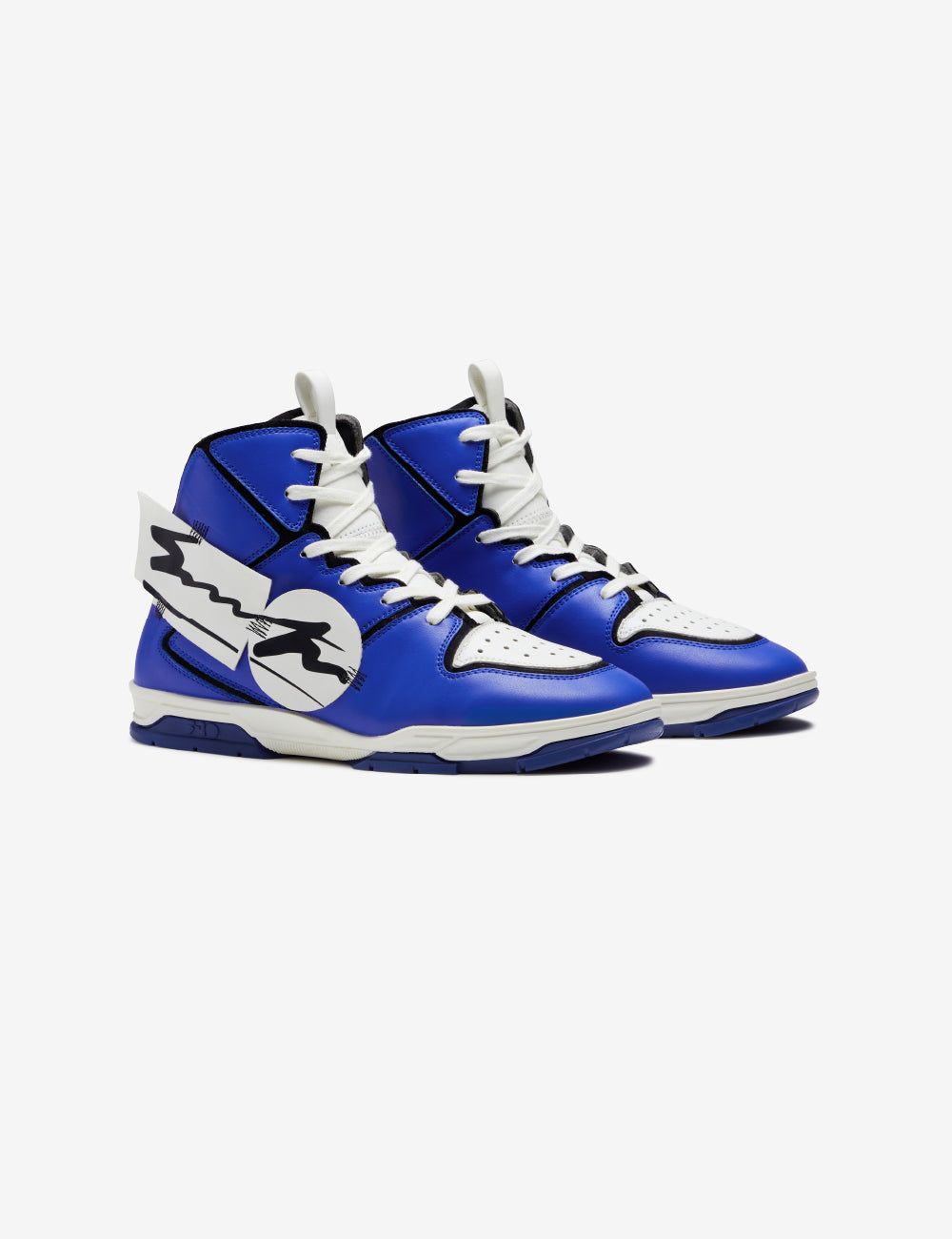 705 blue white applique high-top sneaker