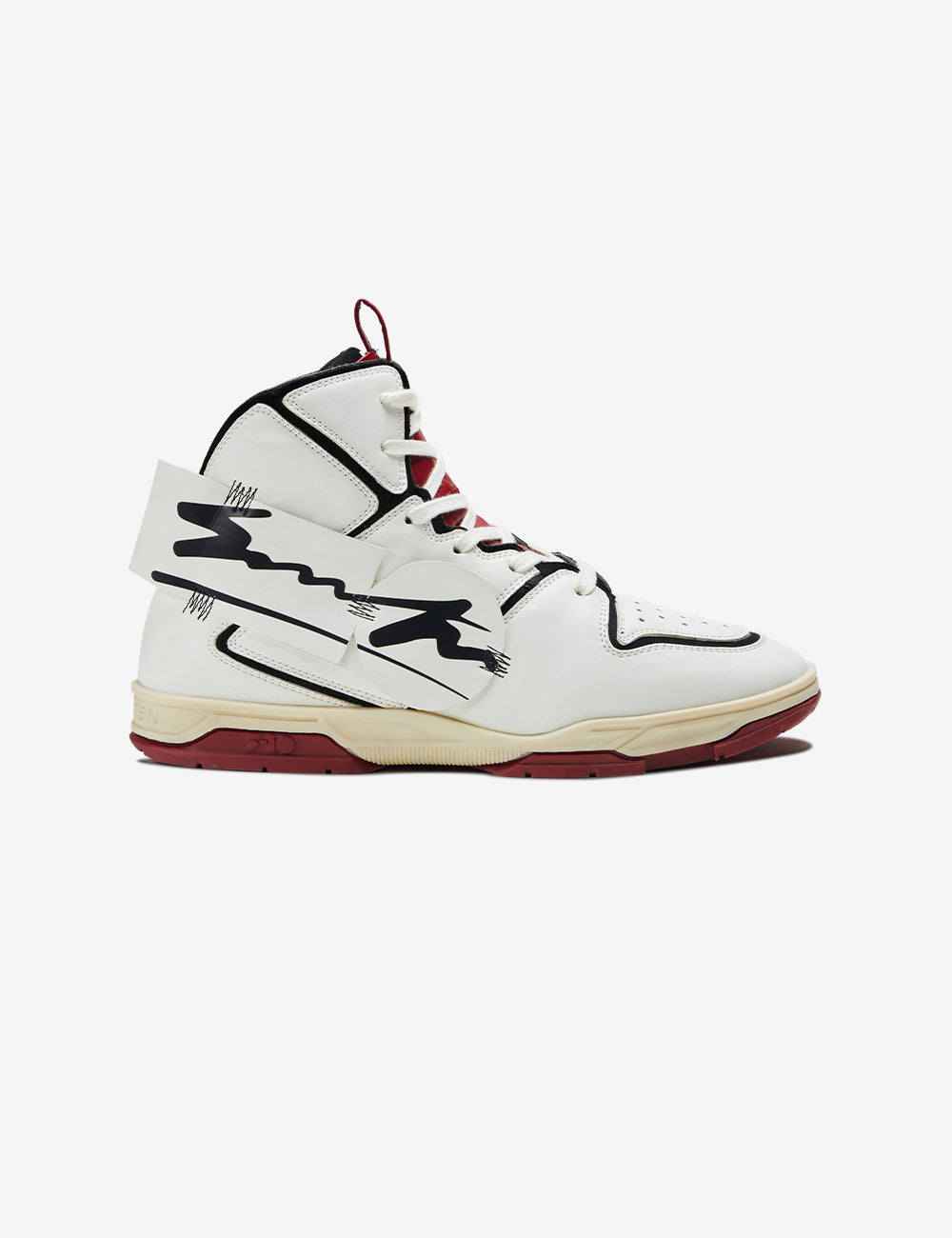 705 white red applique high-top sneaker - 7-10.in