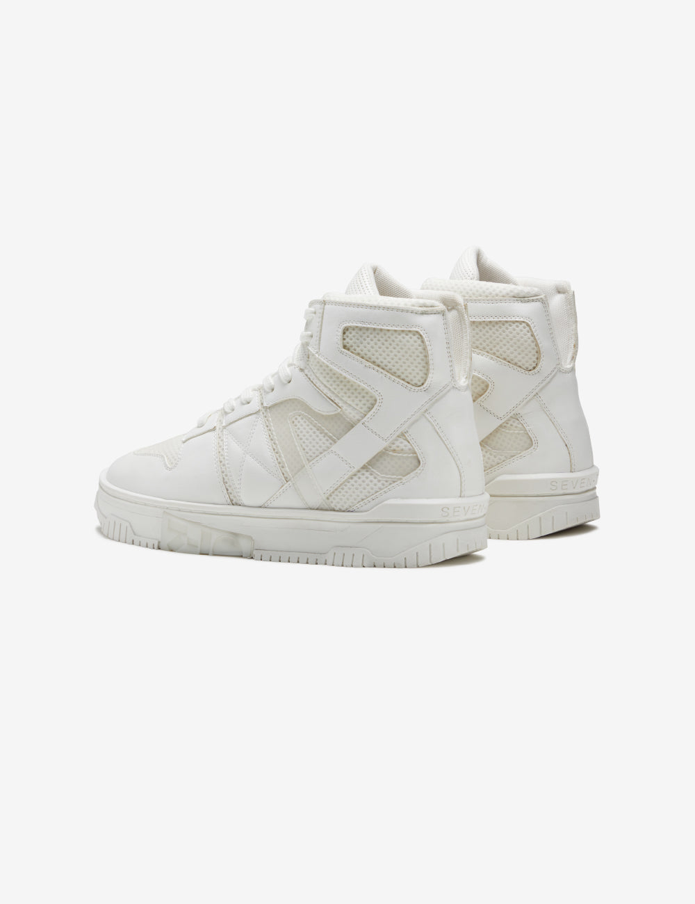 716 triple white technical high-top sneaker