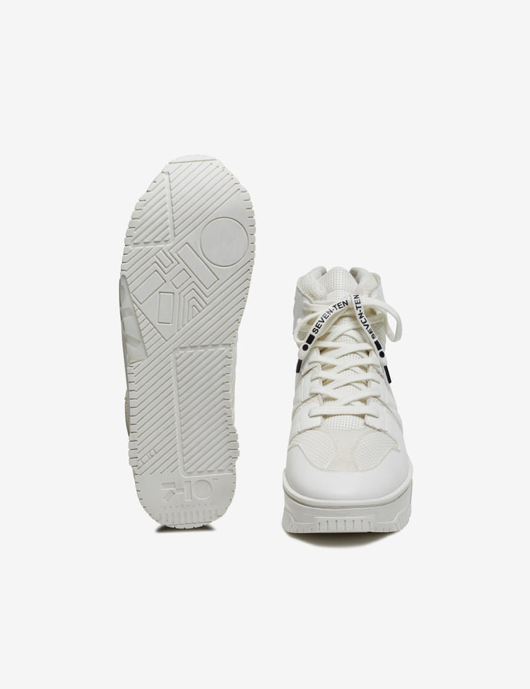 716 triple white technical high-top sneaker