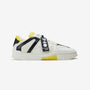 718 white yellow technical low-top sneaker
