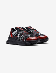 722 black red graphic chunky sneaker