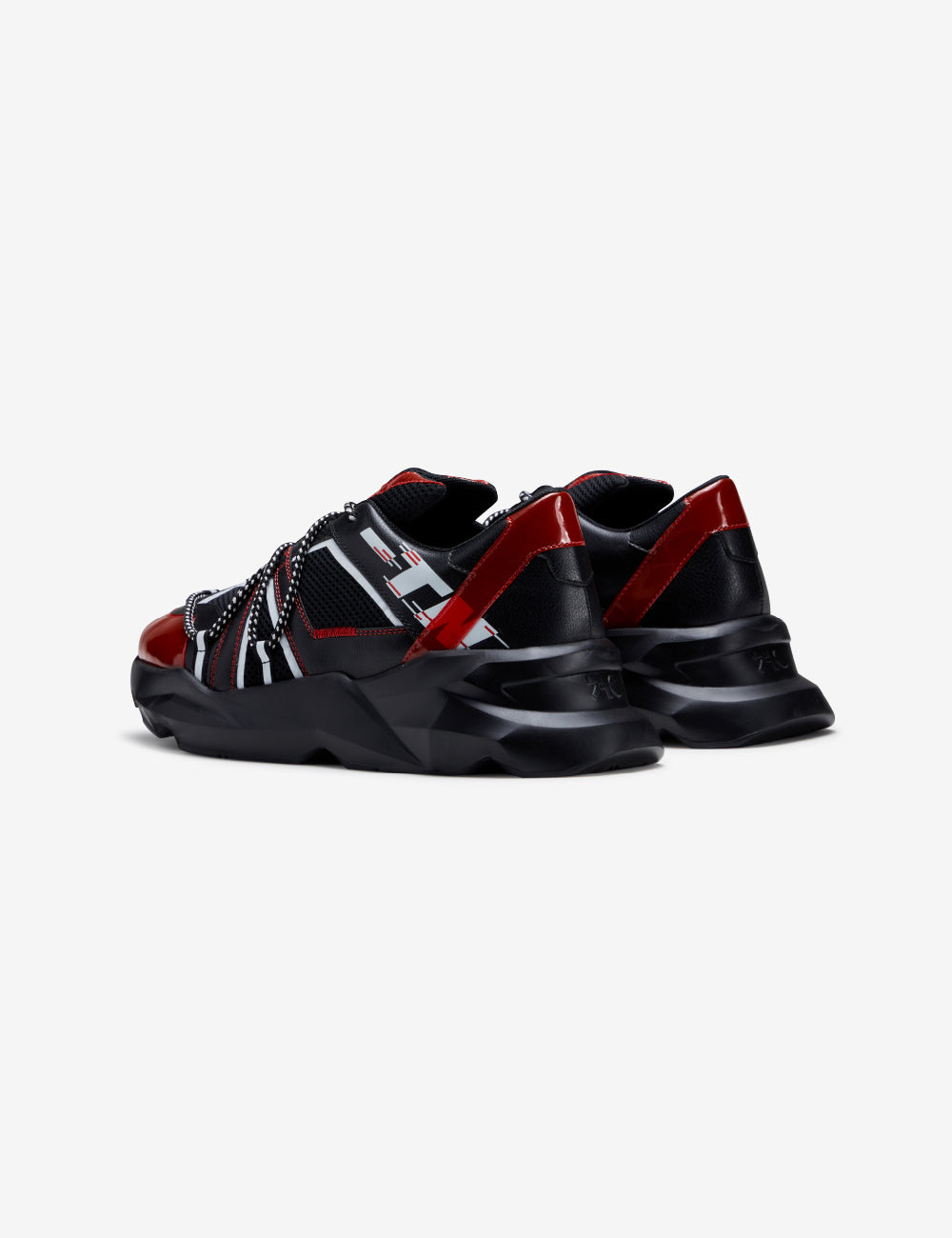 722 black red graphic chunky sneaker