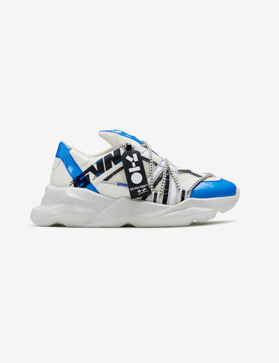 722 white blue graphic chunky sneaker
