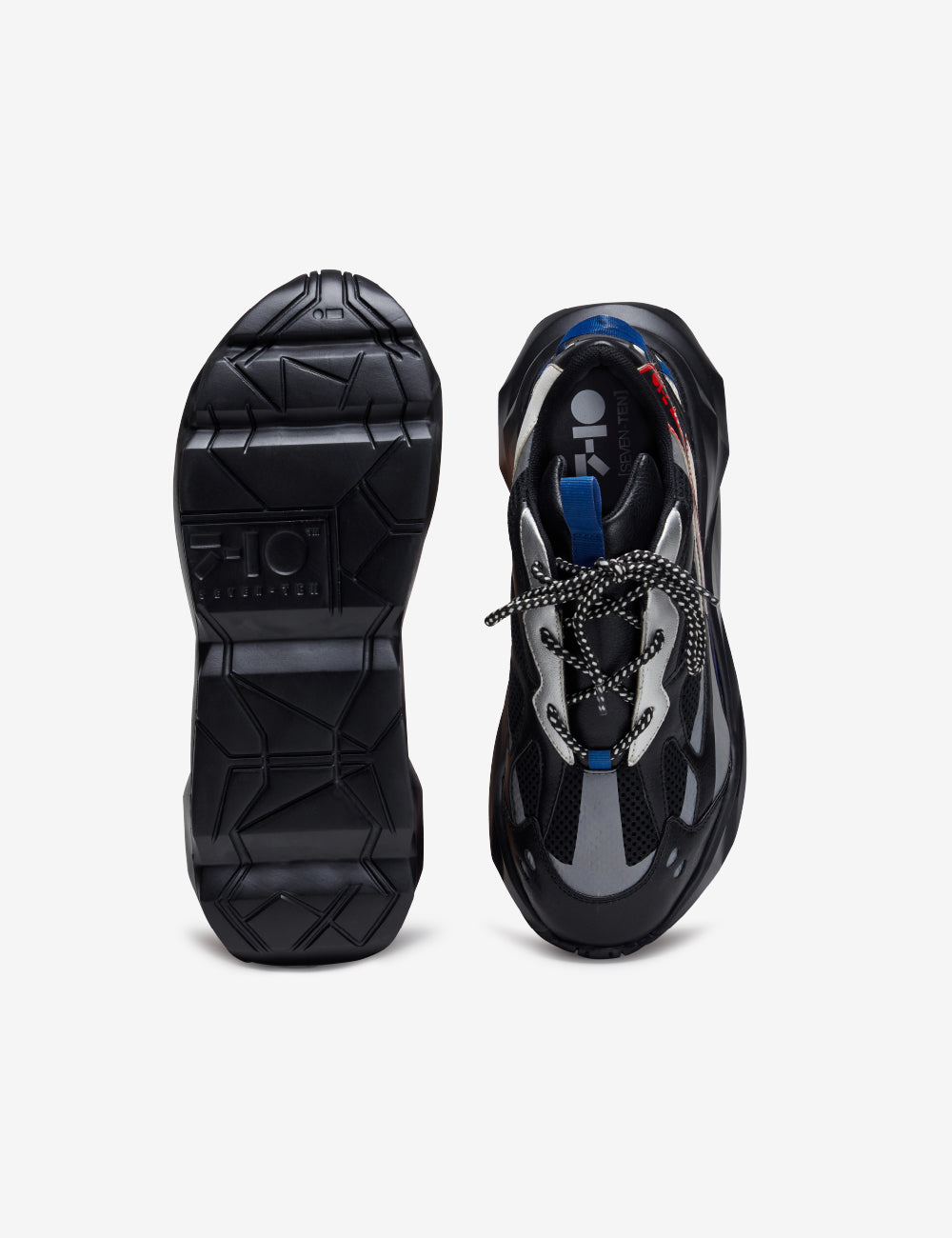 724 black sport chunky sneaker – seventen.in