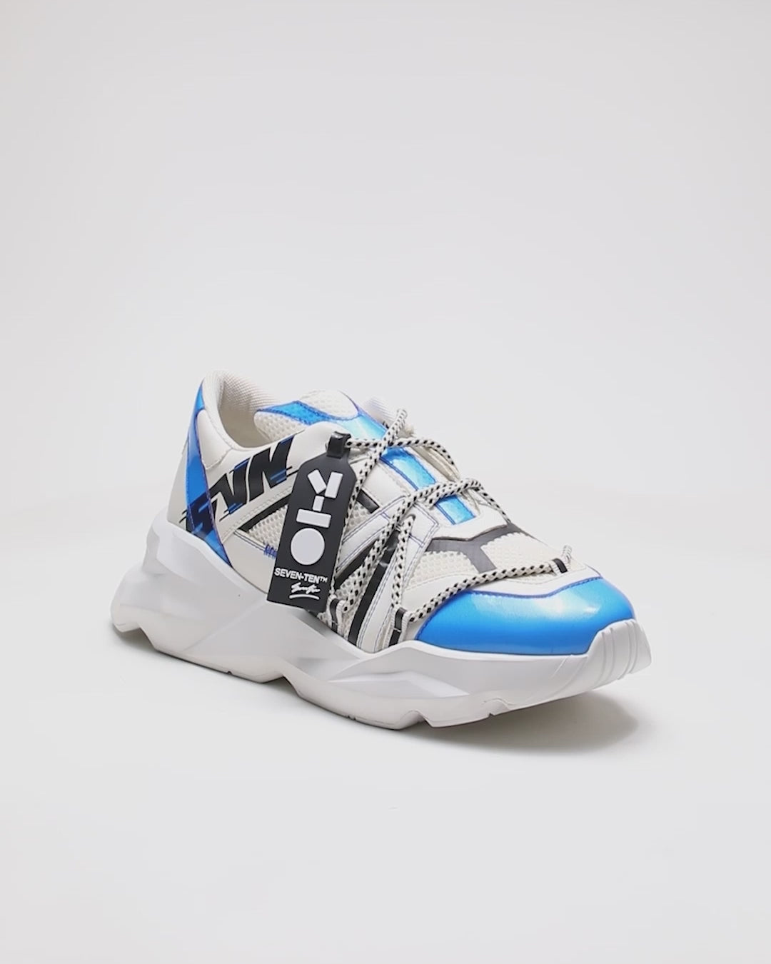 722 white blue graphic chunky sneaker