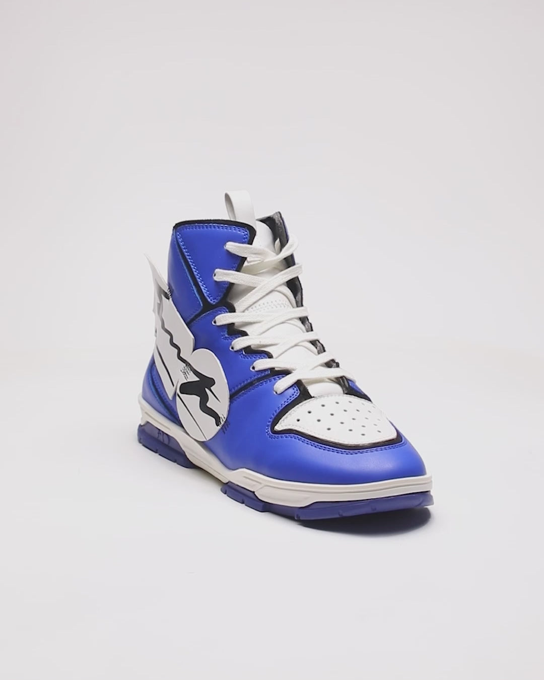 705 blue white applique high-top sneaker