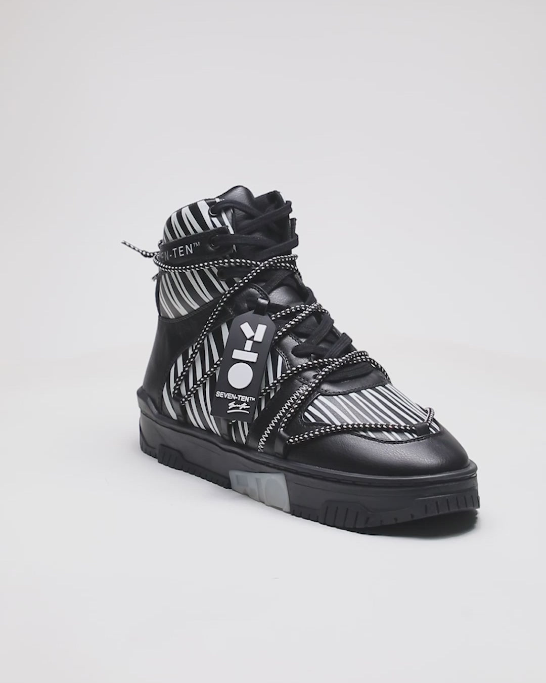 717 black white graphic high-top sneaker