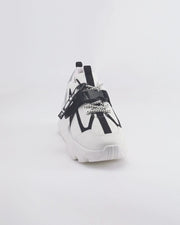 726 white silver buckle chunky sneaker