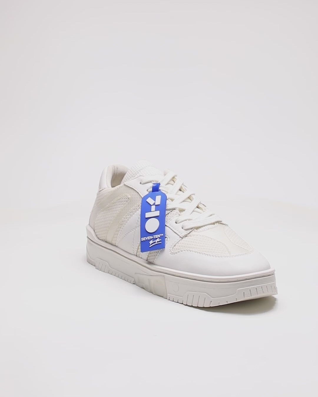 718 triple white technical low-top sneaker