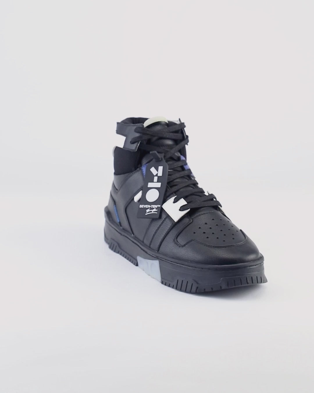 709 black blue high-top sneaker