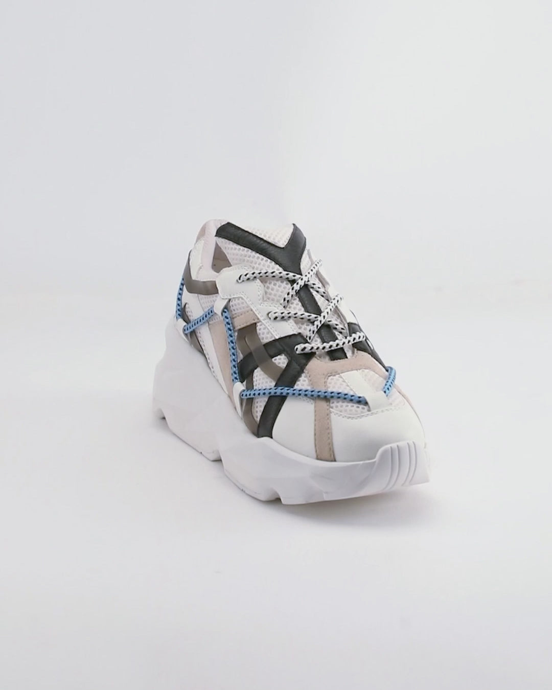 733 white over-panelled chunky sneaker