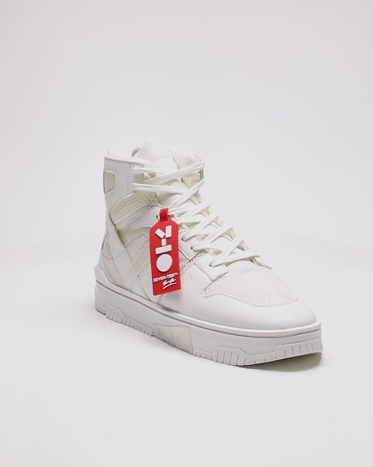 716 triple white technical high-top sneaker