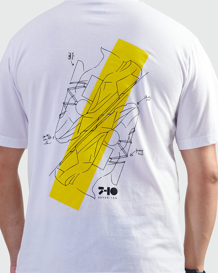 White Back Print Sketch Tee