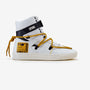 209 White Yellow Graphic High-Top Sneaker