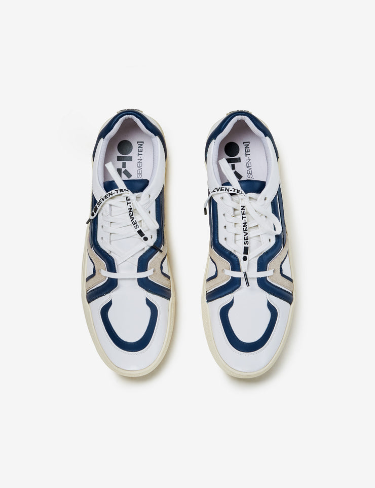 402 white blue tubing low-top sneaker