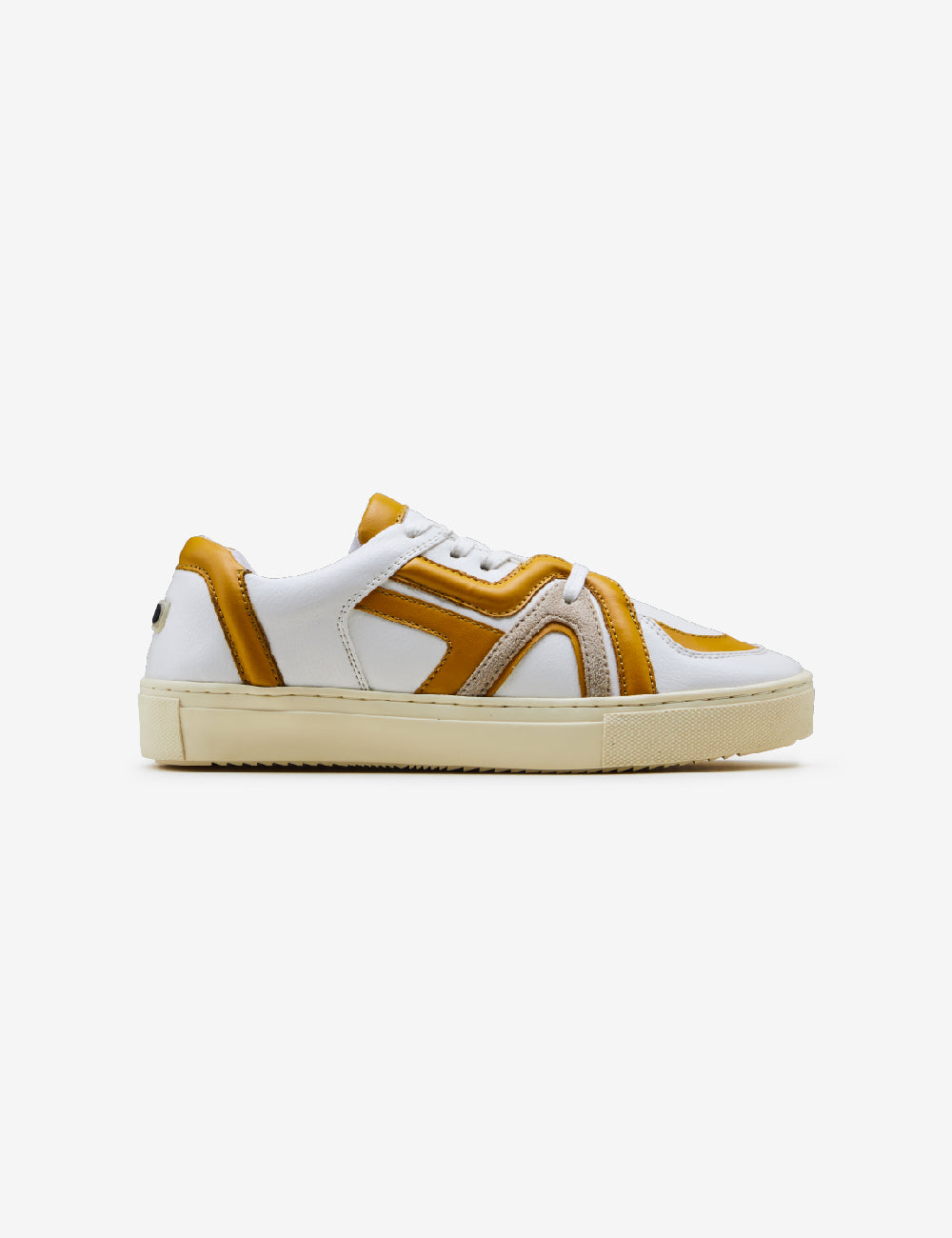 402 white mustard tubing low-top sneaker - 7-10.in