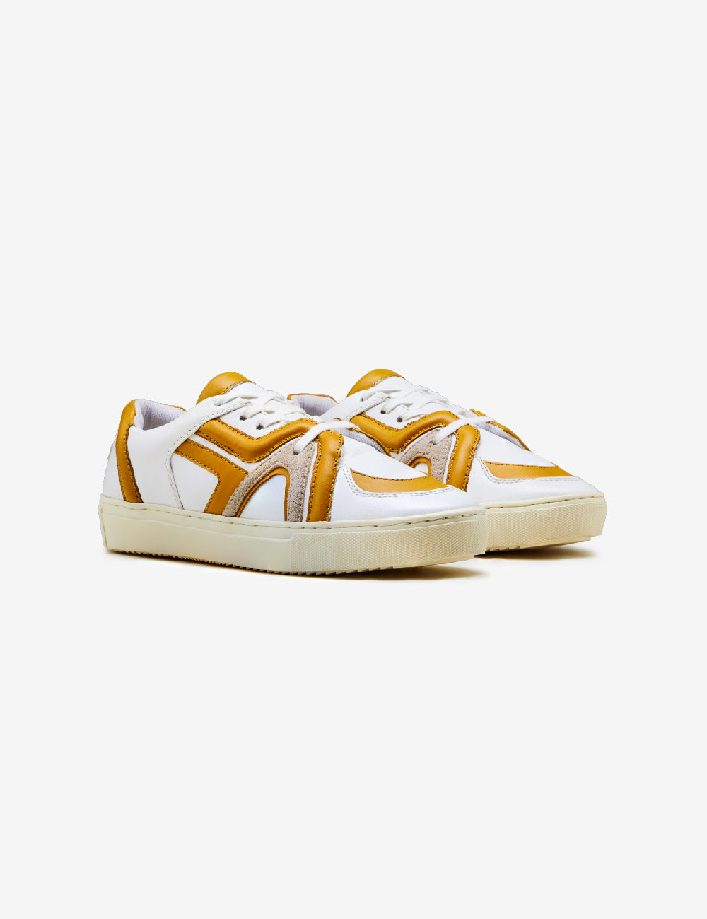 402 white mustard tubing low-top sneaker - 7-10.in
