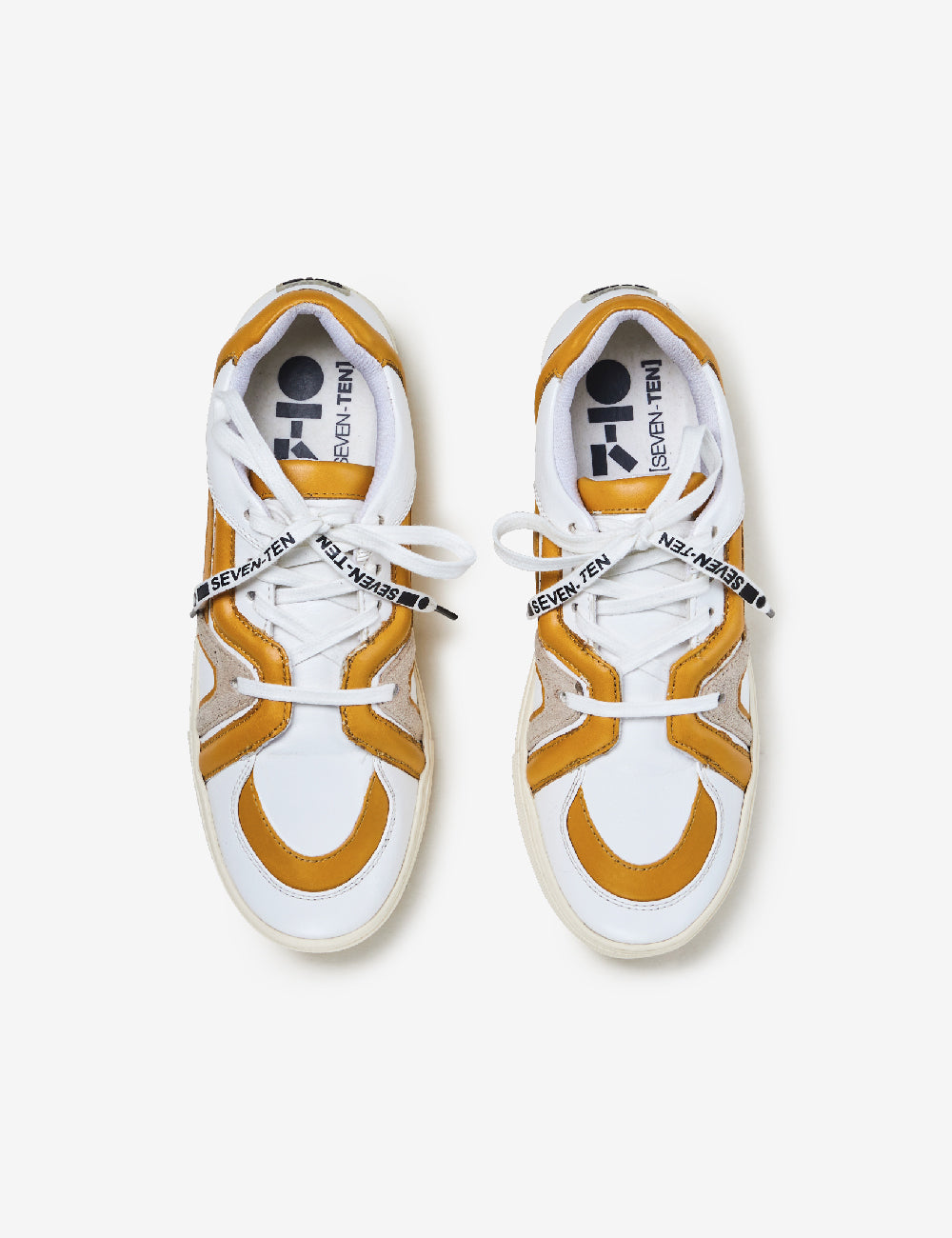 402 white mustard tubing low-top sneaker - 7-10.in
