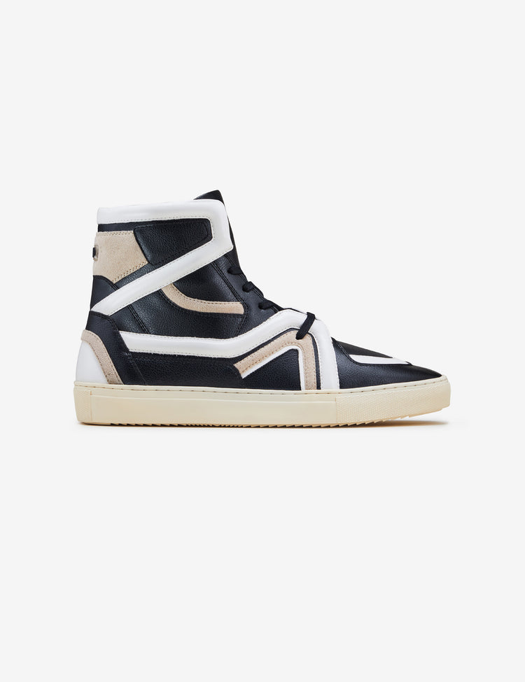 403 black beige tubing high-top sneaker