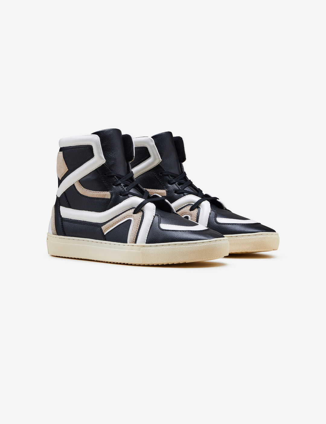 403 black beige tubing high-top sneaker