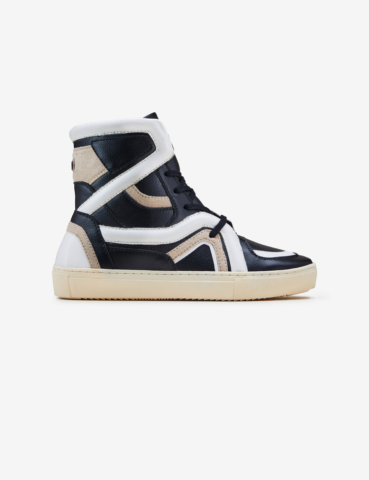 403 black beige tubing high-top sneaker