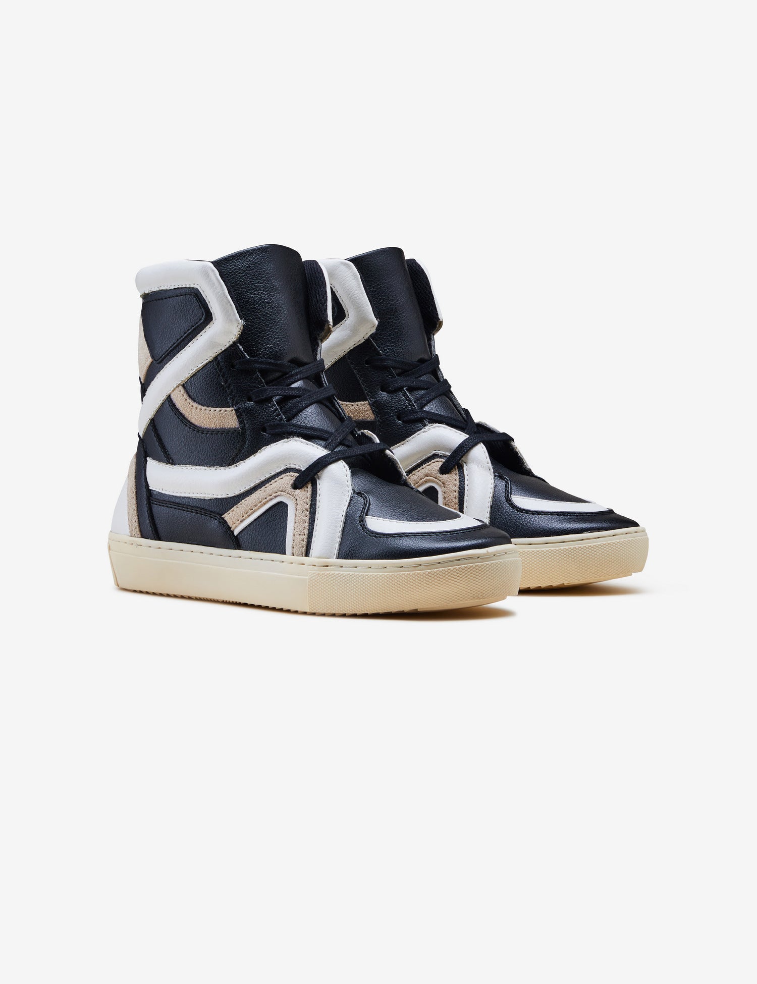 403 black beige tubing high-top sneaker