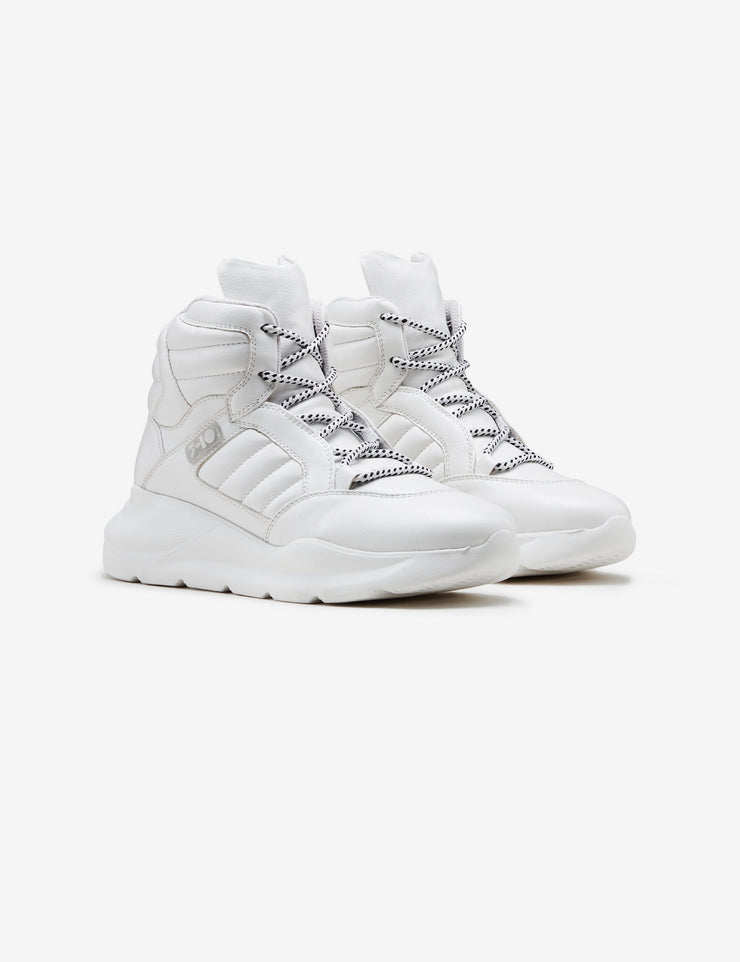 407 white quilted chunky sneaker