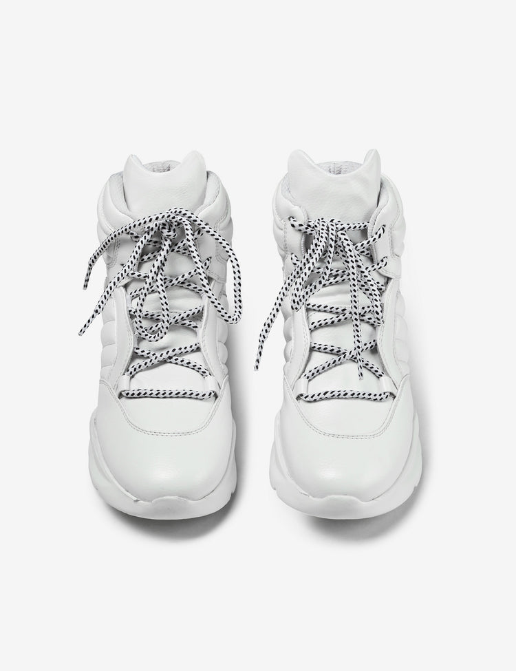 407 white quilted chunky sneaker