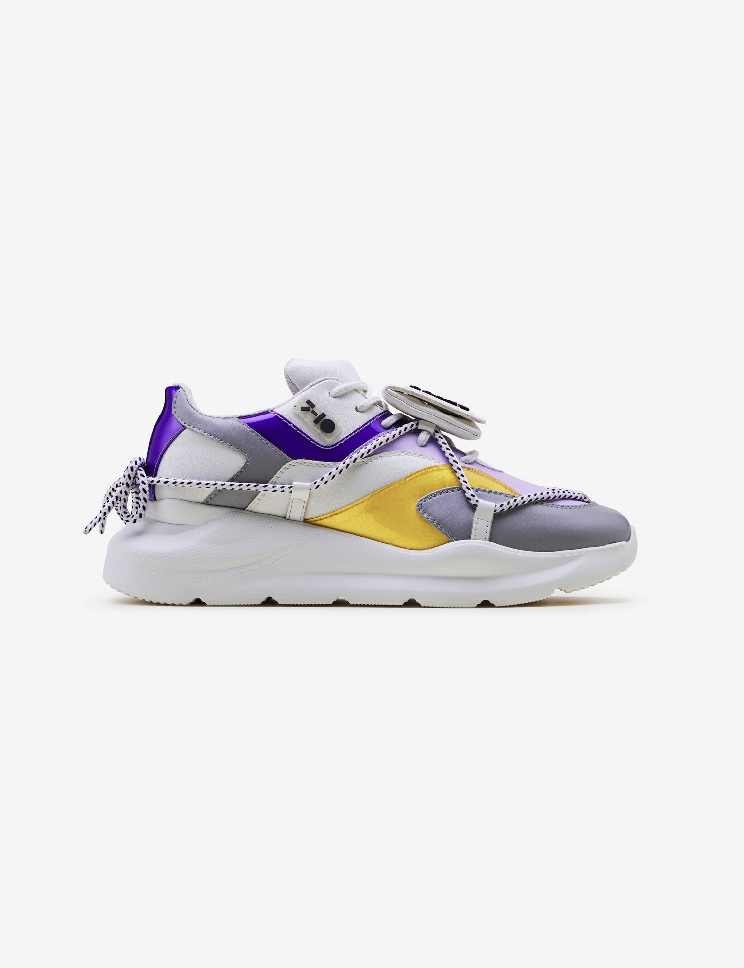 409 white purple pouch chunky sneaker