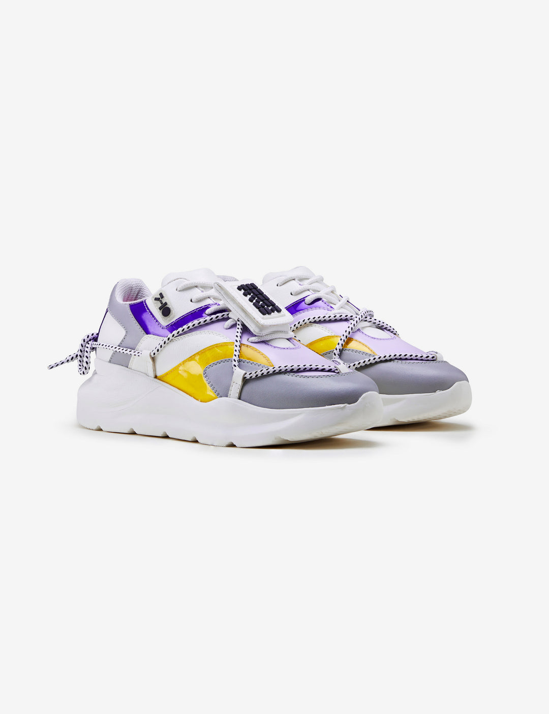 409 white purple pouch chunky sneaker