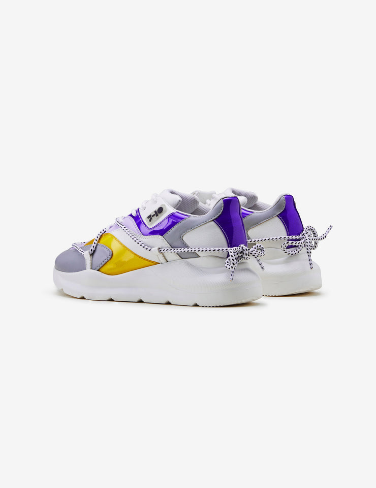 409 white purple pouch chunky sneaker