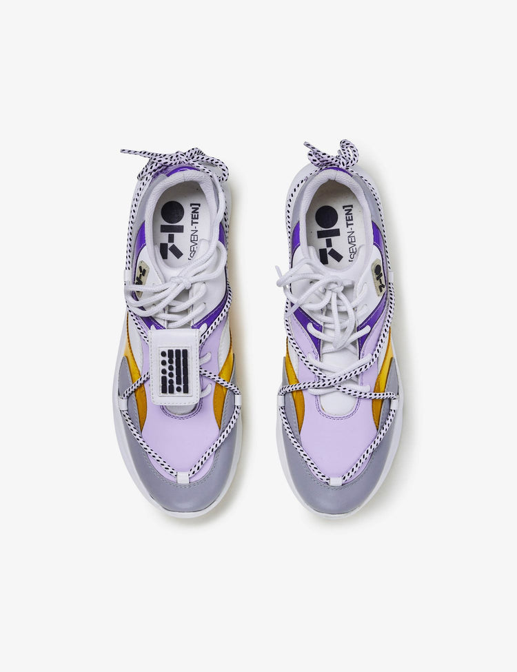 409 white purple pouch chunky sneaker