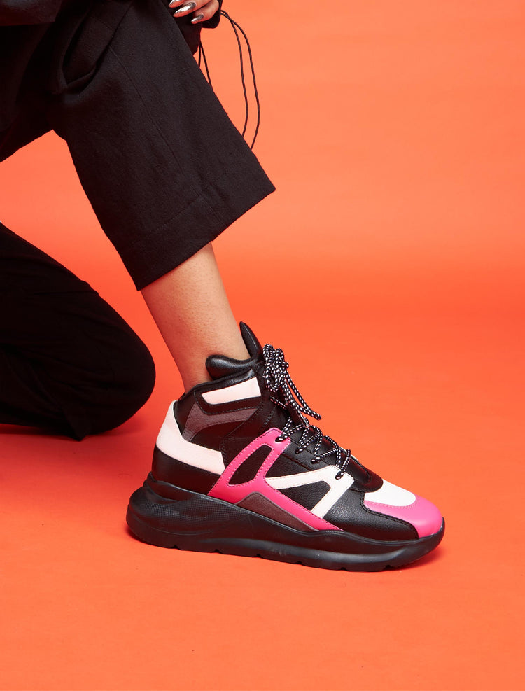 612 black pink chunky sneaker