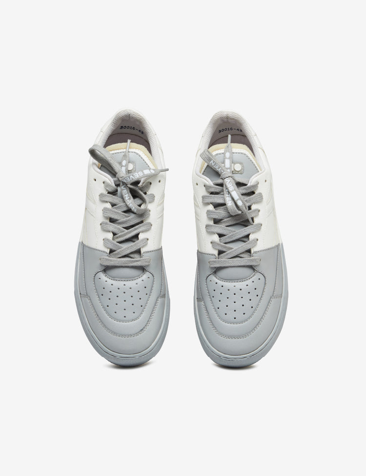 701 white & grey low-top sneaker