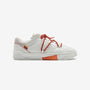 702 white & orange low-top sneaker