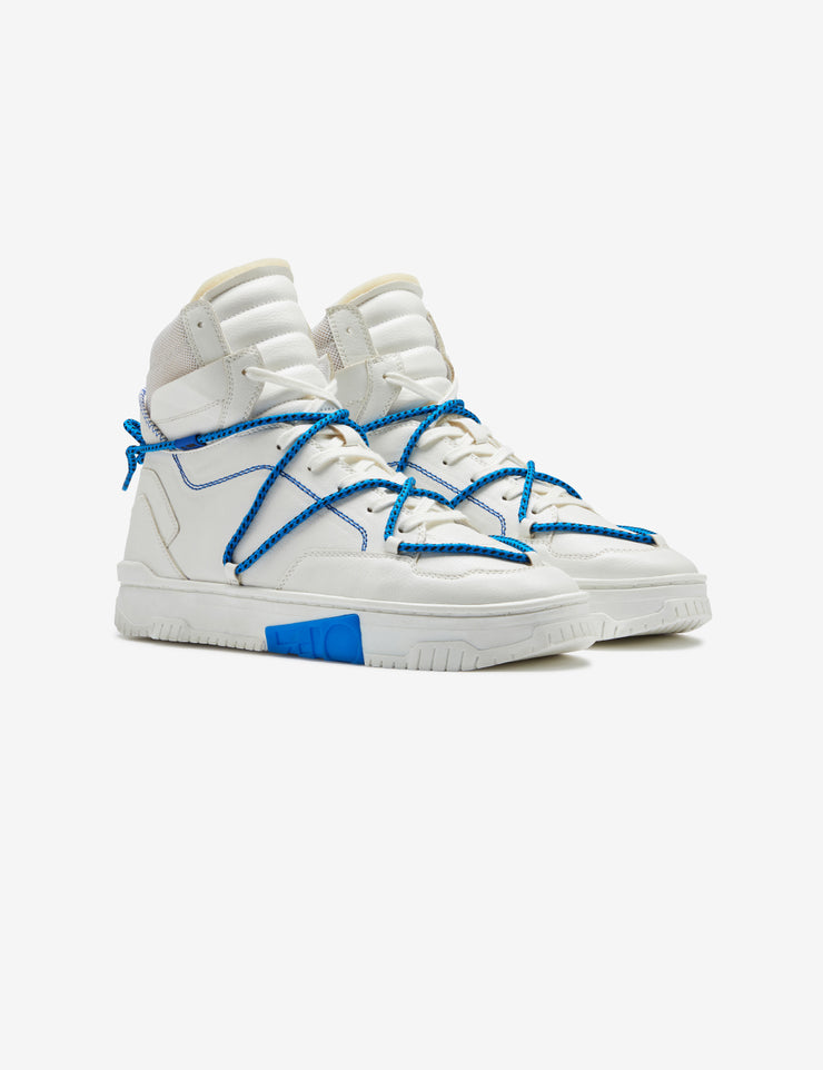 703 white & blue high-top sneaker