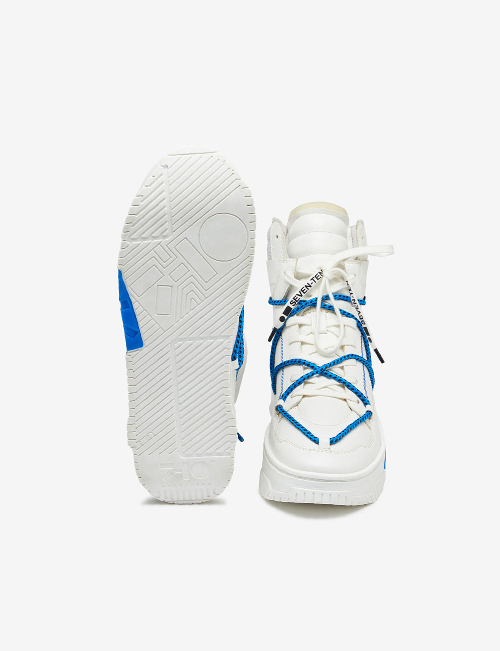 703 white & blue high-top sneaker