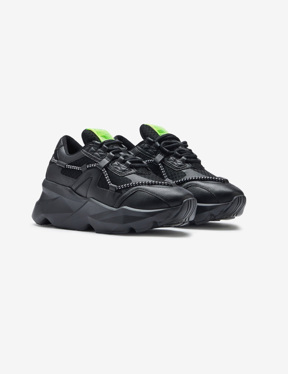 707 black mesh chunky sneaker