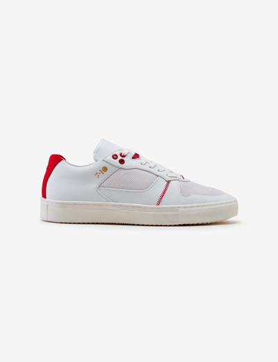 White Red Low-Top Sneakers Men